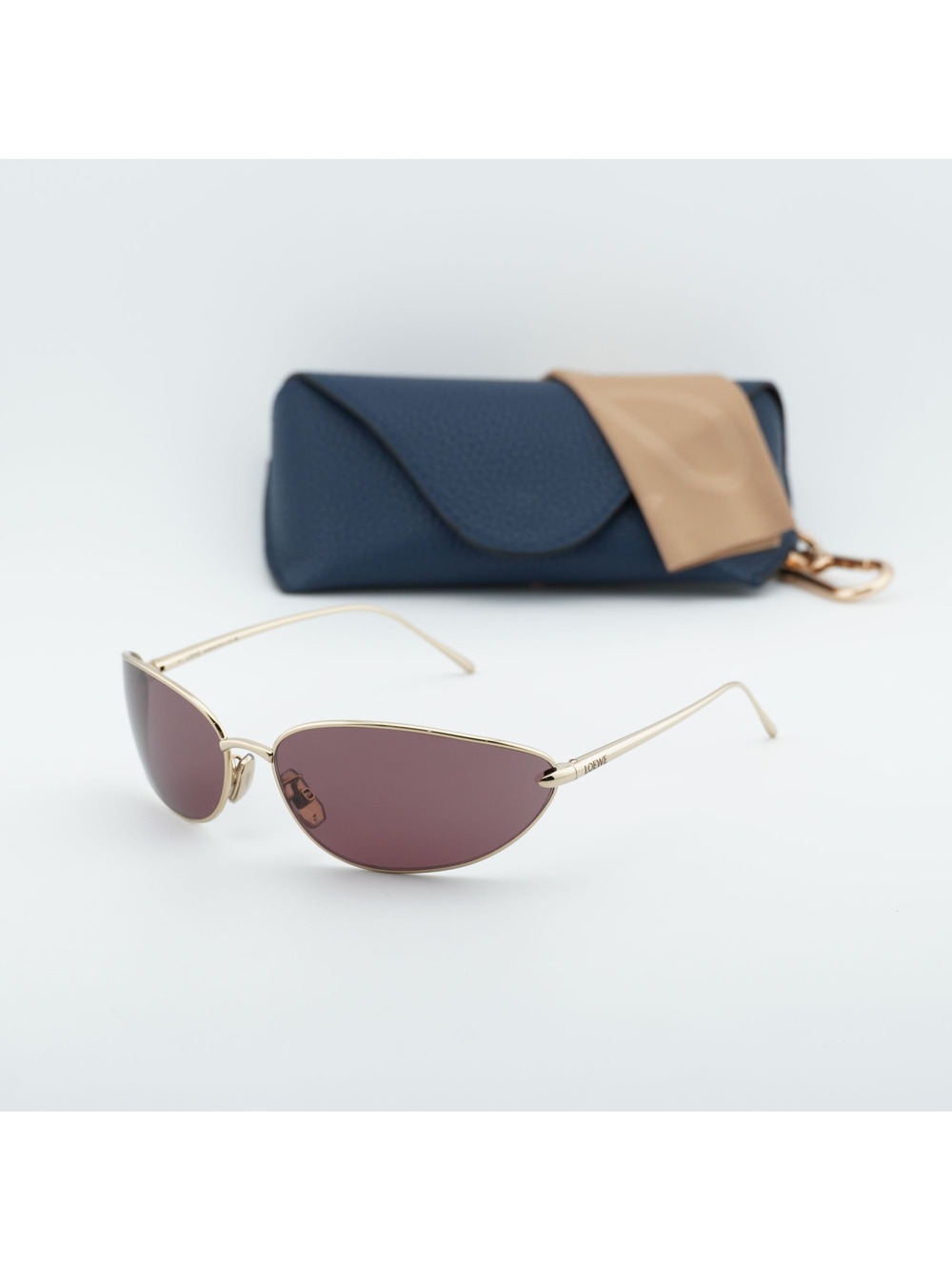 Exclusive Sale! Loewe LW40164U 32U Oval Sunglasses – Gold / Purple